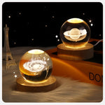 Veilleuse cristal verre boule 3D