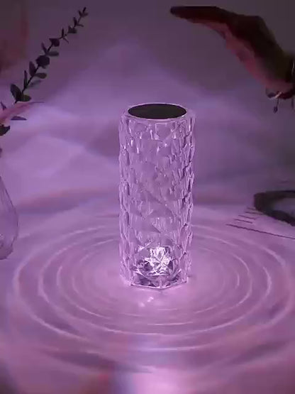 Lampe de table en cristal diamant avec contrôle tactile de changement de couleur